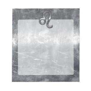 Silver Leo Zodiac Logga in Grunge Distress Stil Anteckningsblock