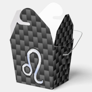 Silver Leo Zodiac Symbol Charcarbon Carbon Fiber Presentaskar