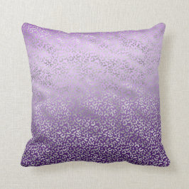 Silver Leopard Print Lila Ombre Kudde