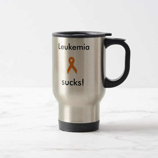 silver Leukemia suger! travel mug. Resemugg (Höger)