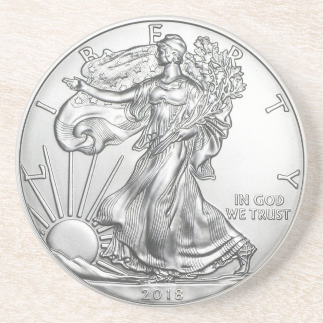 SILVER LIBERTY COIN UNDERLÄGG (Framsidan)