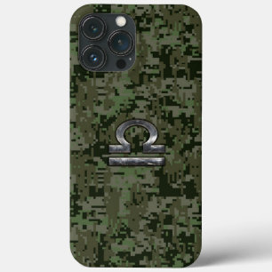Silver Libra Zodiac Grönt Camo
