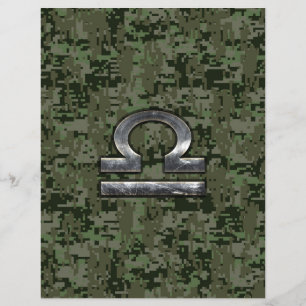Silver Libra Zodiac Grönt Digital Camo Reklamblad