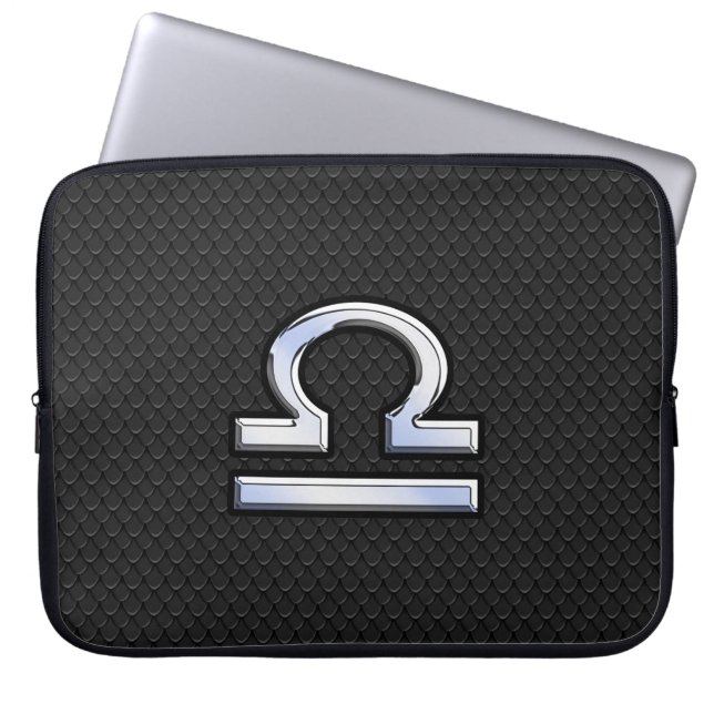 Silver Libra Zodiac-skyltsnake Skin Stil Laptop Sleeve (Framsidan)
