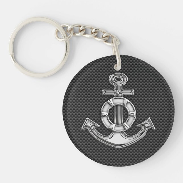 Silver Lifesaver Anchor on Black Carbon Fiber (Framsidan)