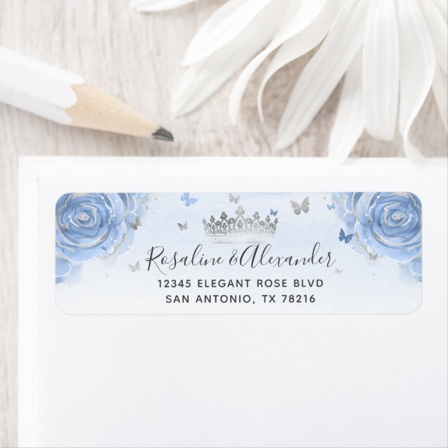 Silver Light Baby blue Ro Krona Returadress Returadress Etikett (Insitu)