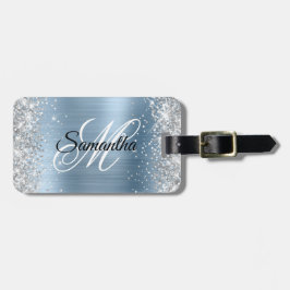 Silver Light Blue Foil Finare Monogram Bagagebricka