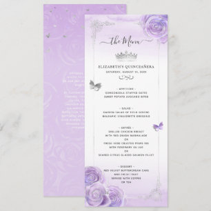 Silver Light Lila Ro Elegant Blommigt Meny