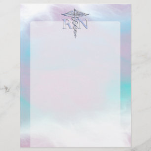 Silver like RN Caduceus Medical Mor Pearl