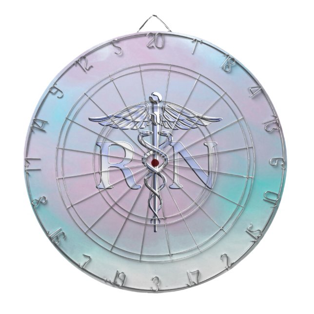 Silver like RN Caduceus Medical Mor Pearl Darttavla (Framsidan)