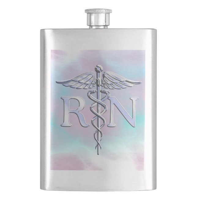Silver like RN Caduceus Medical Mor Pearl Fickplunta (Framsidan)