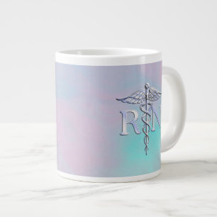 Silver like RN Caduceus Medical Mor Pearl Jumbo Mugg