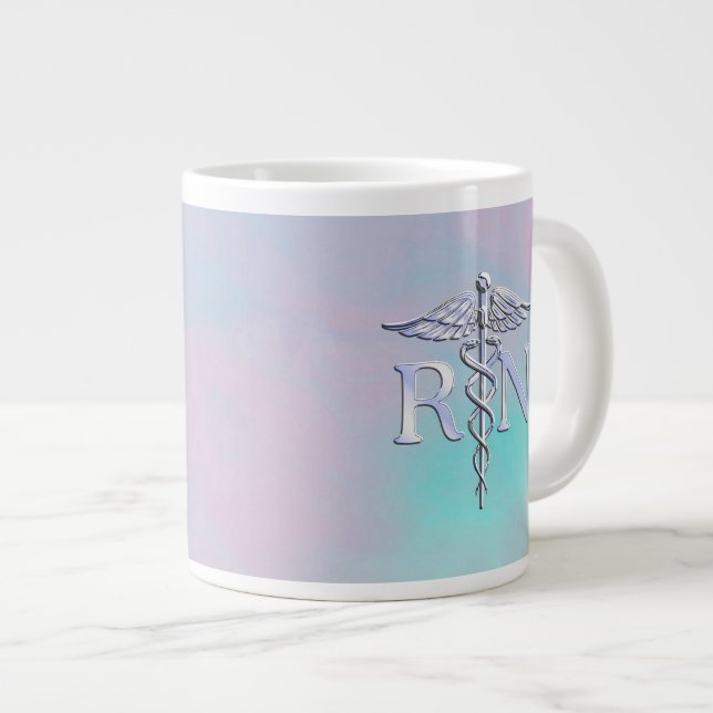 Silver like RN Caduceus Medical Mor Pearl Jumbo Mugg (Framsida höger)