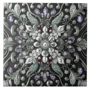 Silver Lila Decorative Ceramic Tile Kakelplatta