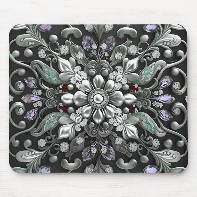 Silver Lila Decorative Mousepad Musmatta (Framsidan)