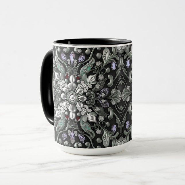 Silver Lila Decorative Mugg (Framsida vänster)