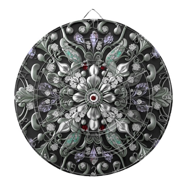 Silver Lila Dekorative Dartboard Darttavla (Framsidan)