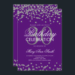 Silver Lila Glitter confetti 30års födelsedag Inbjudningar<br><div class="desc">Elegant 30års födelsedag Silver Faux Glitter confetti Lila inbjudningsmall. Underbar för 30års födelsedag party och mer!</div>