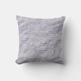 Silver Lila Glitzy Glitter Rand Kudde