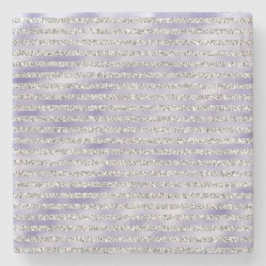 Silver Lila Glitzy Glitter Rand Stenunderlägg