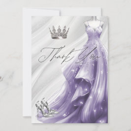 Silver Lila Gnistra Dress Quinceañera Tack Inbjudningar