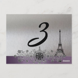 Silver Lila Paris Bordsnummer