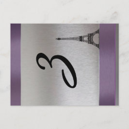 Silver Lila Paris Eiffel Torn Bordsnummer