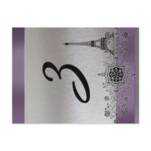 Silver Lila ParisLodräts Bordsnummer