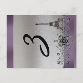 Silver Lila ParisLodräts Bordsnummer