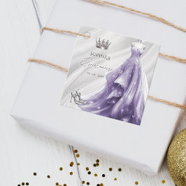 Silver Lila Princess Quinceañera Gåvor Etiketter