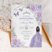 Silver Lila Quinceañera Butterfly Princess Party