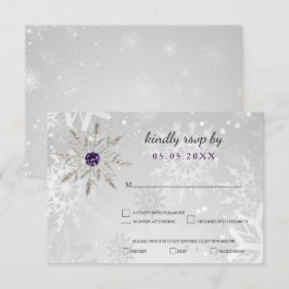 silver lila snöflingor vinterbröllop osa inbjudningar