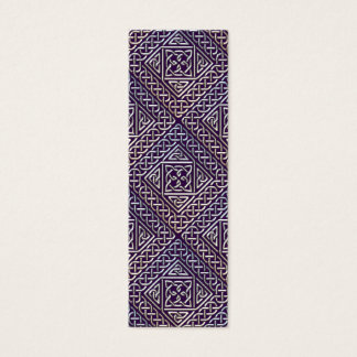 Silver Lila Square Shapes Celtic Knots Mönster Litet Visitkort
