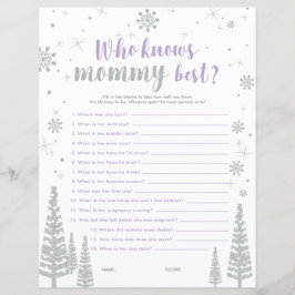 Silver & Lila Winter Wonderland Baby Shower Game