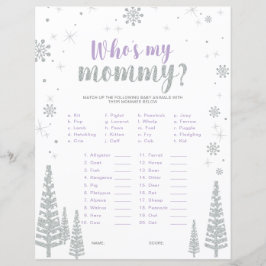 Silver & Lila Winter Wonderland Baby Shower Game