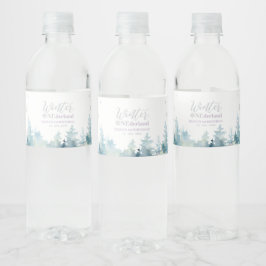 Silver & Lila Winter Wonderland Födelsedagsfest Vattenflaskor Etikett