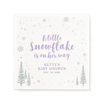 Silver & Lila Winter Wonderland Snö Baby Shower