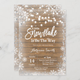 Silver lilla snöflummen är på väg att duscha barn inbjudningar