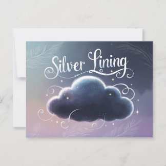 Silver Lining Wolke gemalt Vykort