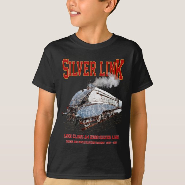 Silver Link - LNER Class A4 2509 Steam Train Loco T Shirt (Framsida)