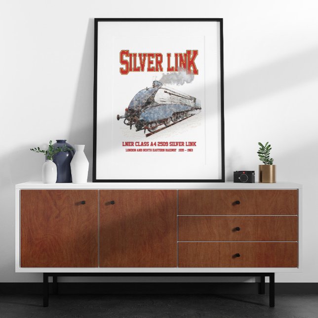 Silver Link - LNER Klass A4 2509 Ånglok Poster (Skapare uppladdad)