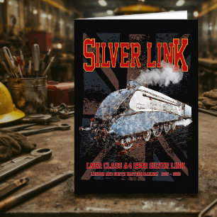 Silver Link LNER klass A4 2509 Locomotive UK flagg Tack Kort