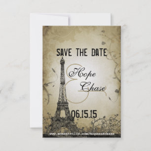 Silver Ljus Eiffel Torn Spara datumet