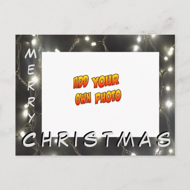 Silver Ljus jul, lägg till ditt PHOTO-vykort Vykort (Framsida)