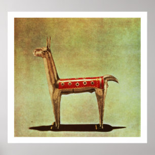 Silver Llama Figurine, Peru, efter 1438 Poster