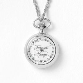Silver locket watch "Forever Always" with heart de Armbandsur