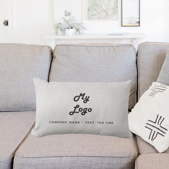 Silver logotyp lumbarkudde (Skapare uppladdad)