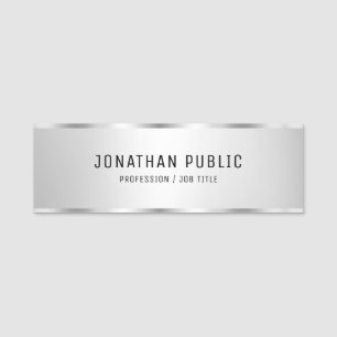 Silver Look Elegant Modern Mall Professionell Namnbricka