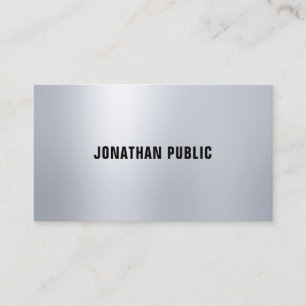 Silver Look Elegant Modern Professionell Plain Lyx Visitkort