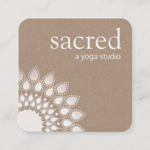 Silver Lotus Mandala Yoga och Meditation Fyrkantigt Visitkort